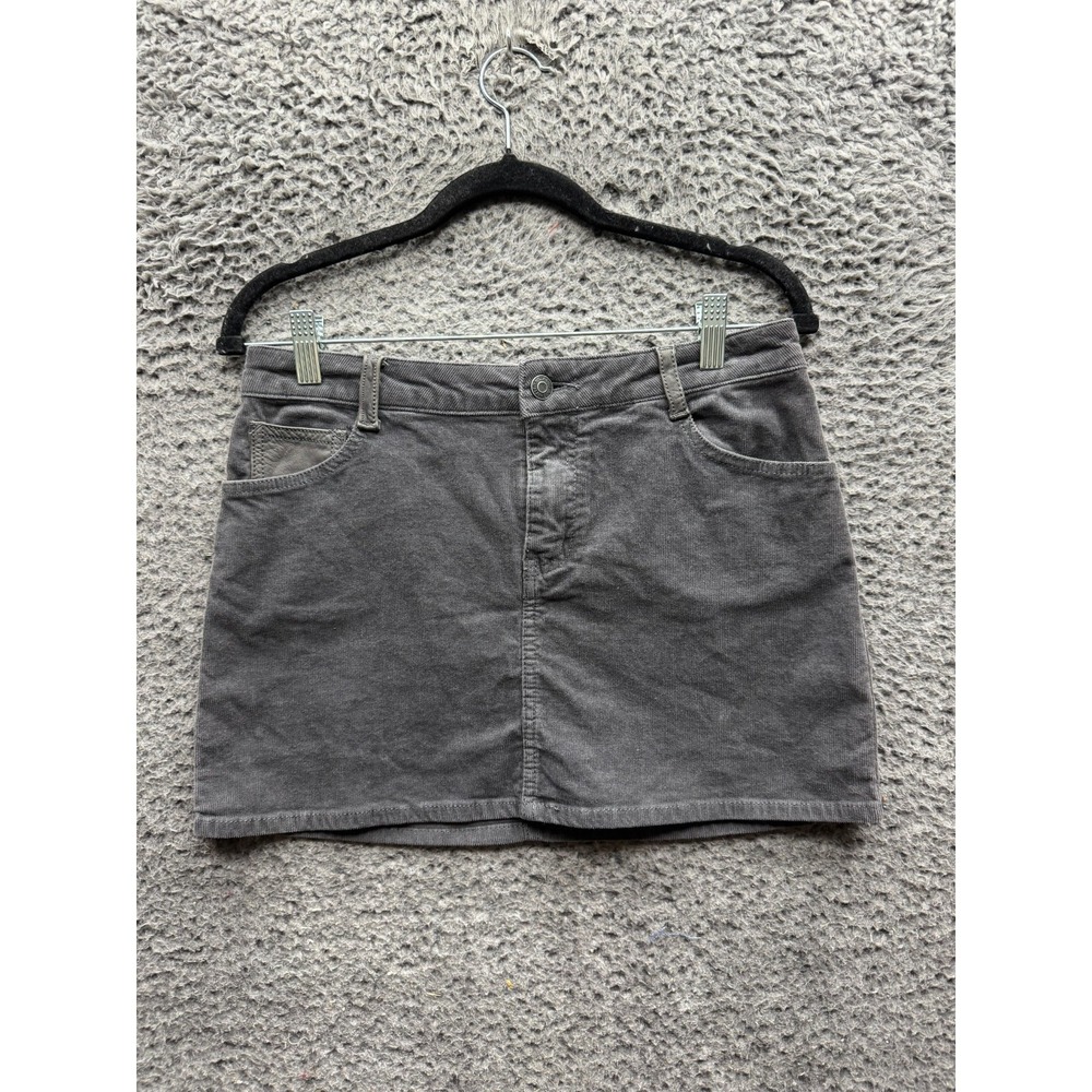 Zadig & Voltaire Jill Embroidered Corduroy Mini Skirt Dark‎ Gray Womens Size 38